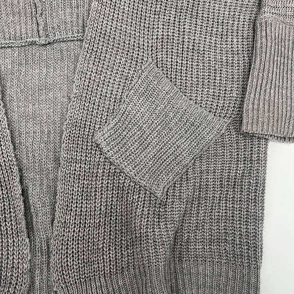 Say What? Gray Cardigan Thigh Length Sweater Women's sz. M - Picture 4 of 8